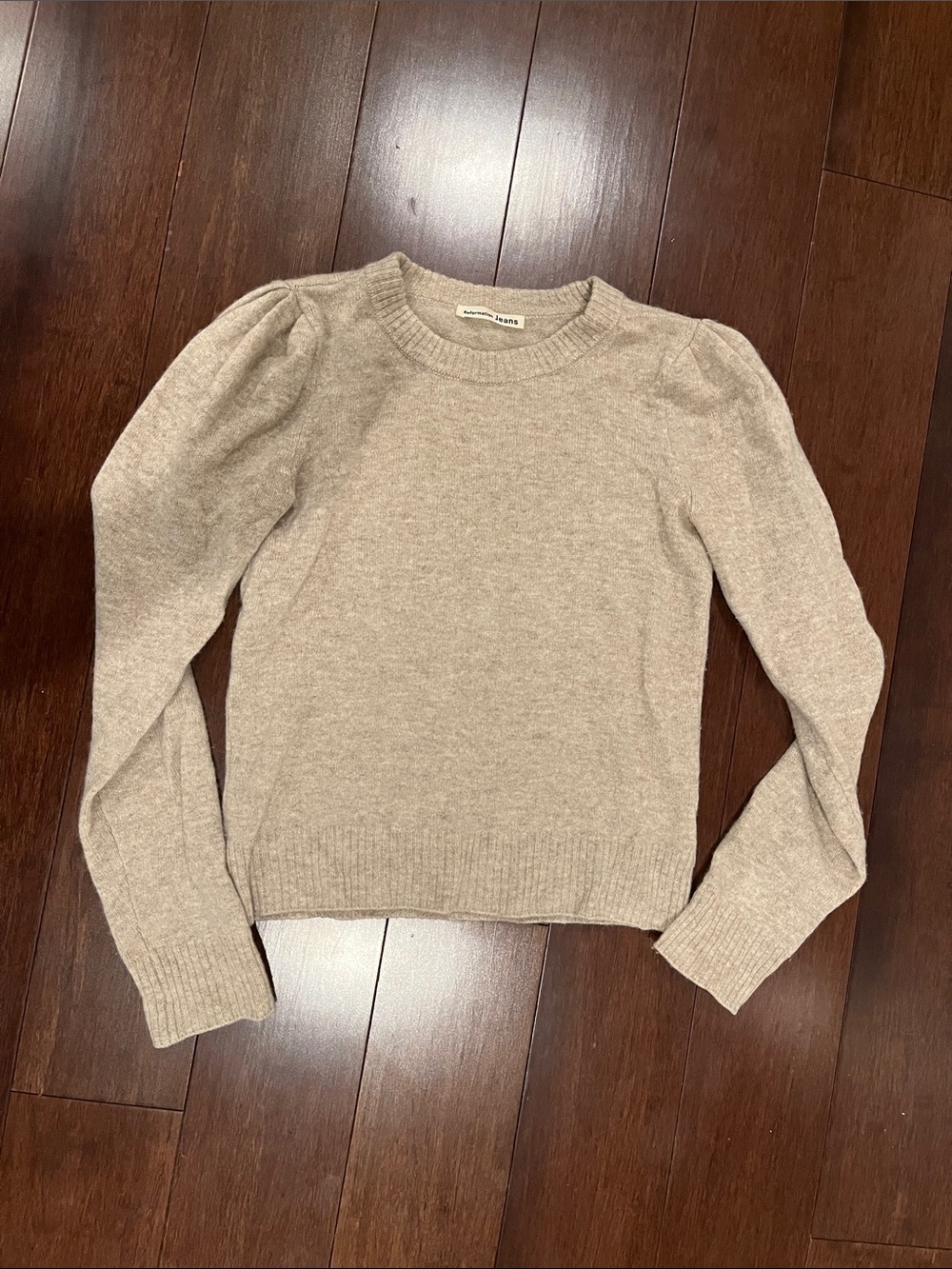 Reformation 100% cashmere sweater in oatmeal XS